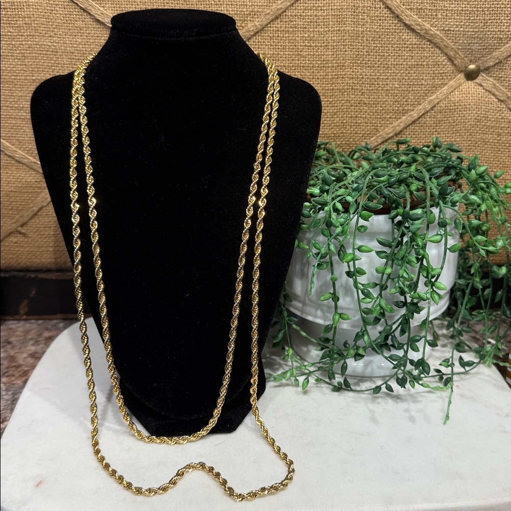 Goldtone Rope Chain Necklace - Picture 5 of 6